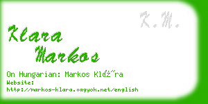 klara markos business card